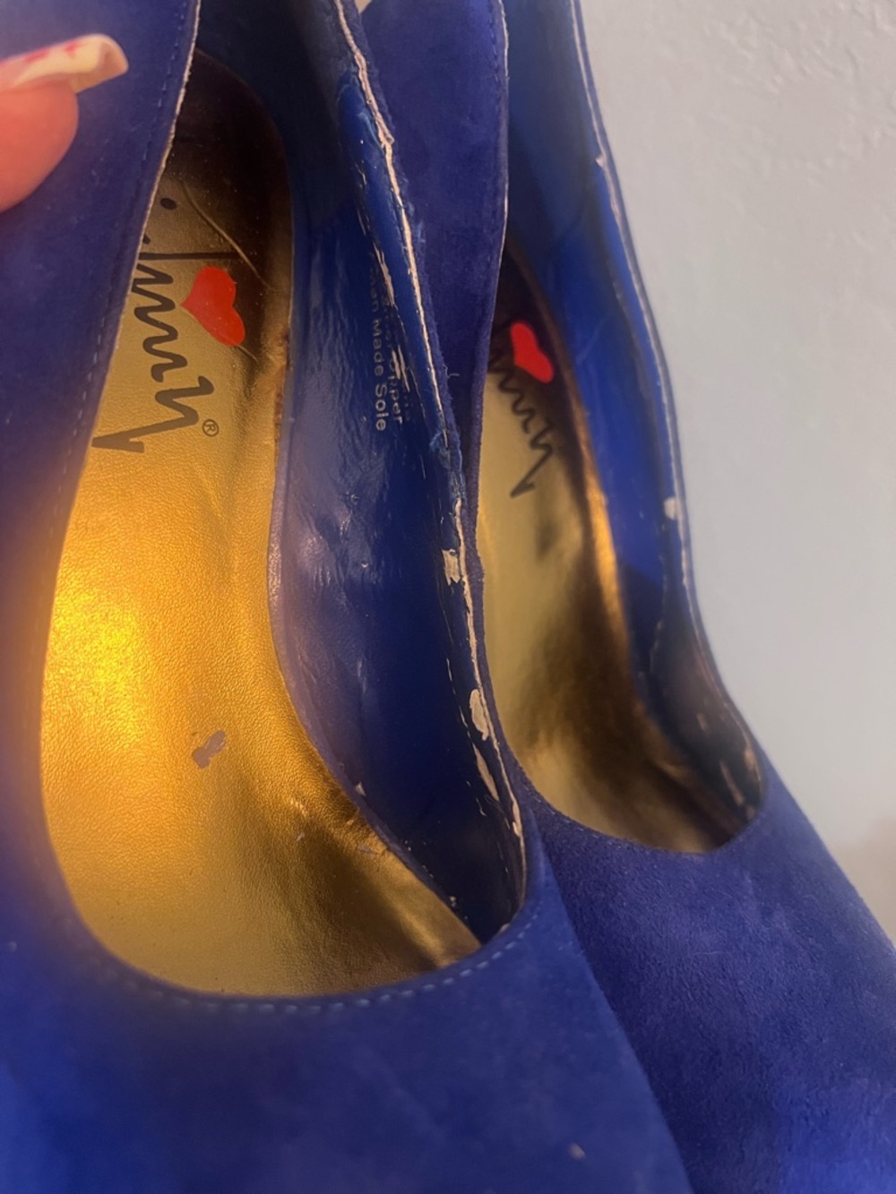 Blue Suede Platform High Heels - Picture 5 of 5